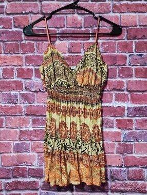 Womens Vintage Funkadelic Bohemien Chic Paisley Tank Top Size M